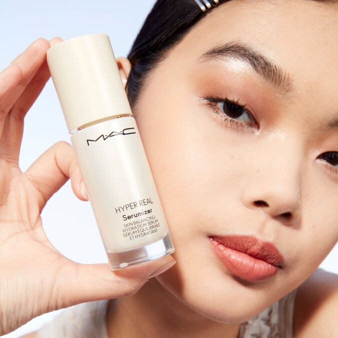 Product images of MAC STUDIO RADIANCE Moisturizer and Hyper Real Serumizer.